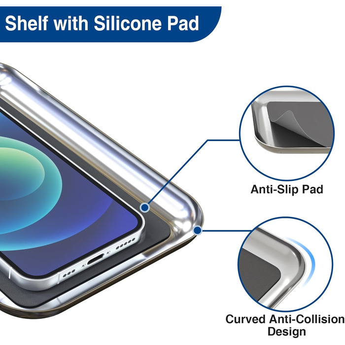 Настінний тримач для туалетного паперу з полицею, хромований, з місцем для 4 запасних рулонів