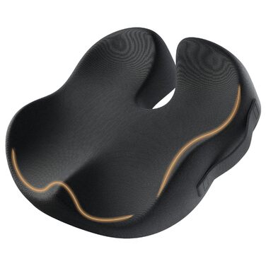 Ортопедична подушка для сидіння ProtoArc для офісного крісла: Memory Foam, рівномірний розподіл тиску, комфорт для офісу, авто, інвалідного візка, чорний, велика