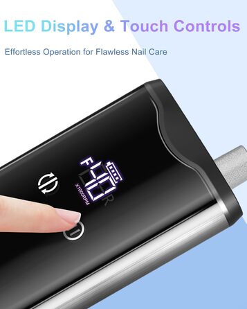 Професійний фрезер для нігтів ENGERWALL M95G: 40000 обертів/хв, акумулятор 24 год, бездротовий електричний фрезер для гелю та акрилу, LCD дисплей, турбо двигун