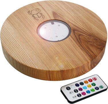 Kaya Shisha LED Coaster, with LED and Remote Control, Hookah Accessories (Ashwood, Ø 22cm)
