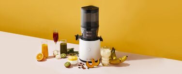 Соковижималка Hurom H320N для овочів та фруктів, електрична холодного віджиму, біла, 2 л, 200 Вт, без BPA, тиха, легка у чищенні