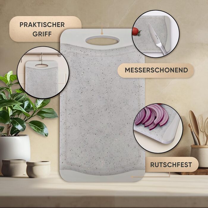 Набір дощок для сніданку NEOFLAM® 4 шт. 25x14 см - дошки для нарізання з нержавіючої сталі, BPA-free, антибактеріальні, з жолобом для соку, чорні, під миття в посудомийній машині