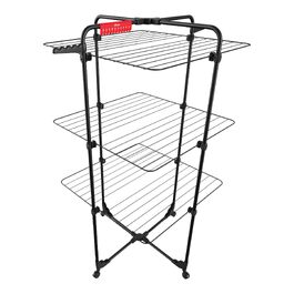 Сушарка для білизни Vileda Mixer 3 Ultimate Turmwäscheständer Black Edition, чорна, 30 м, сталева розкладна вежа на колесах