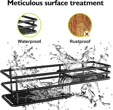 Поличка для душу Orimade над дверима, регульована, з нержавіючої сталі, з гачками, для шампуню, мила, 5 ярусів (US-Patent), велика