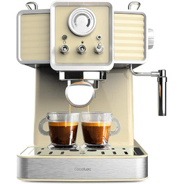 Еспресо-кавомашина Cecotec Express-Kaffeemaschine Power Espresso 20 Tradizionale Light Blue, 1350 Вт, 20 Bar, Thermoblock, для еспресо та капучино, з давивміром, ретро-дизайн, 1,5 л