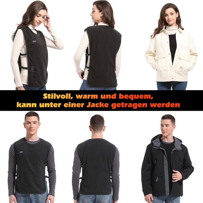 Обогревна жилетка для чоловіків та жінок з Powerbank, USB-живлення, 3 температурні режими, 5 зон обігріву, для активного відпочинку та зими