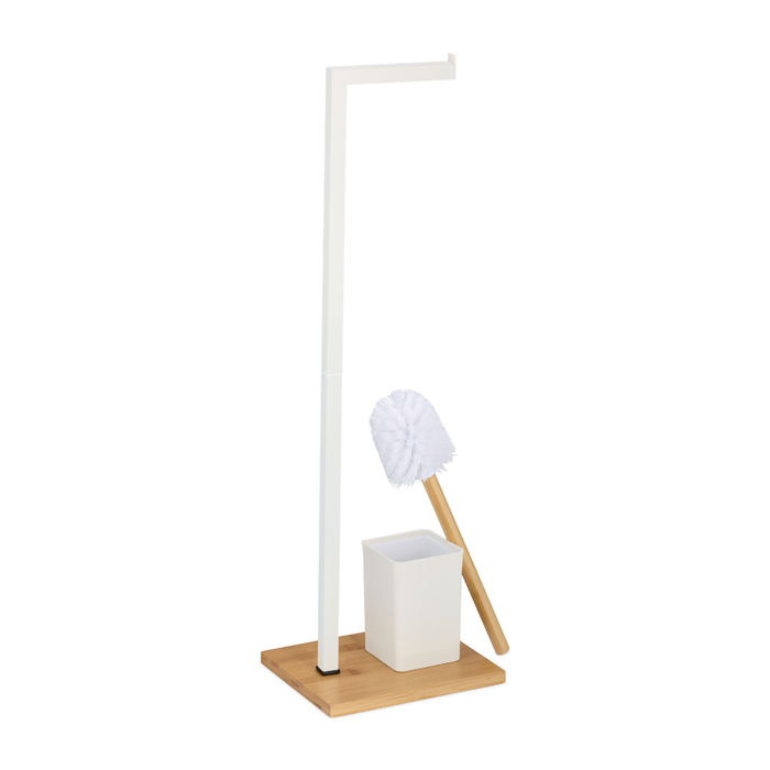 Relaxdays Toilet Set made of Bamboo & Stainless Steel