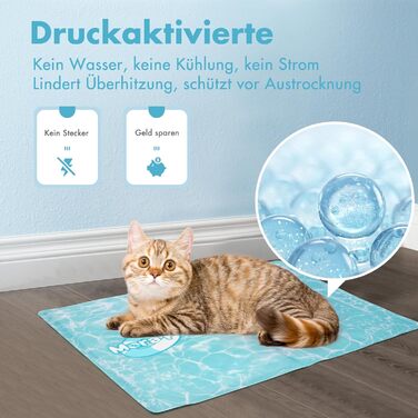 Pawtasy Cooling Mat for Dogs and Cats, Cooling Blanket for Dogs, Cooling Pad with Non-Toxic Gel, Self-Cooling Cooling Mat for Pets, Cooling Dog Mat - M 65 x 50 cm