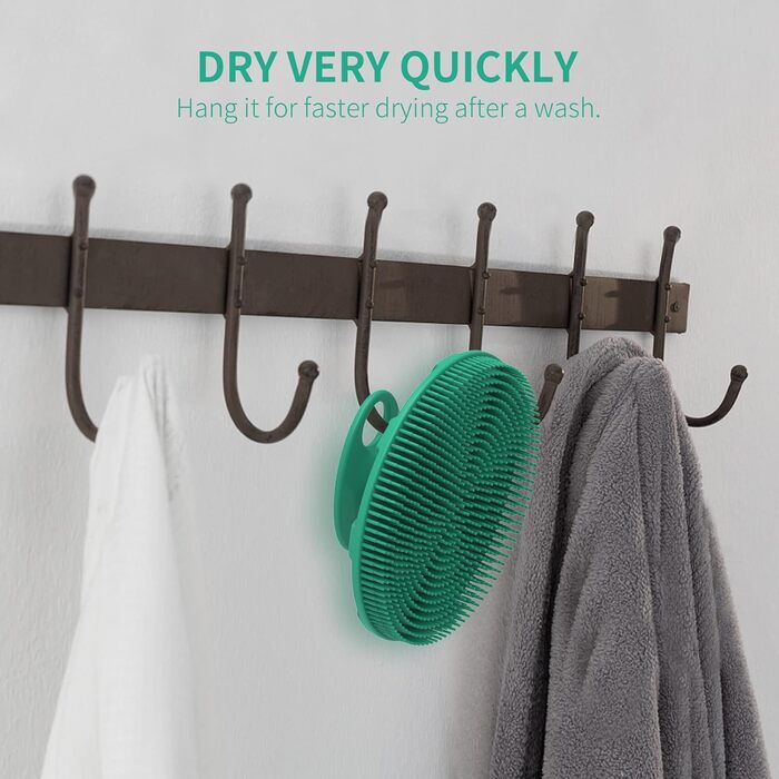 Силіконова щітка для тіла BEAUTAIL, м'яка пілінг-щітка для тіла, для жінок та чоловіків, чутлива шкіра, 1 шт. (Зелена)