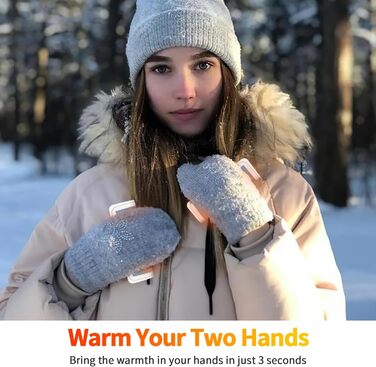 Електричні грілки для рук 2 шт. - багаторазові, USB, з 3 режимами нагріву, для дітей та жінок (блакитні)