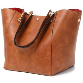 Жіноча шкіряна сумка-шопер велика (Amber Braun) для навчання, роботи та міста
