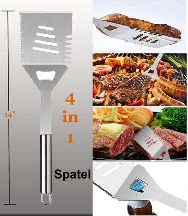 Набір грилю з нержавіючої сталі (21 предмет) – ідеальний подарунок для чоловіків, BBQ, Outdoor, Camping