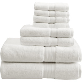 800GSM 100% Cotton Luxury Turkish Bathroom Towels, Highly Absorbent Long Oversized Linen Cotton Bath Towel Set, 8-Piece: Includes 2 Bath Towels, 2 Hand Towels & 4 Wash Towels, Cream (Cremefarben)