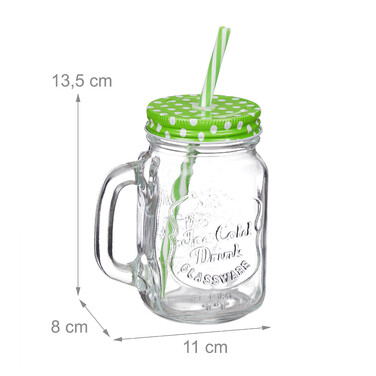 Relaxdays Set of 16 Colorful Drinking Glasses with Lids
