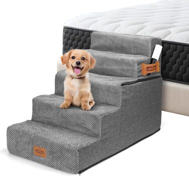 Сходинки для собак Nobleza – 3 та 5 сходинок, пандус для тварин, килимок для видалення ворсу, для собак та котів