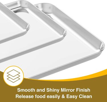 Wildone Baking Sheet with Grid Set (3 pans + 3 racks), stainless steel baking tray with cooling rack, non-toxic, durable, and easy to clean