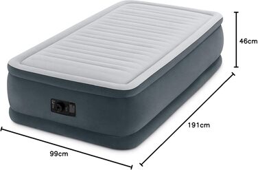 Надувний матрац Intex 64412 Comfort Plush Elevated, сірий, для дорослих