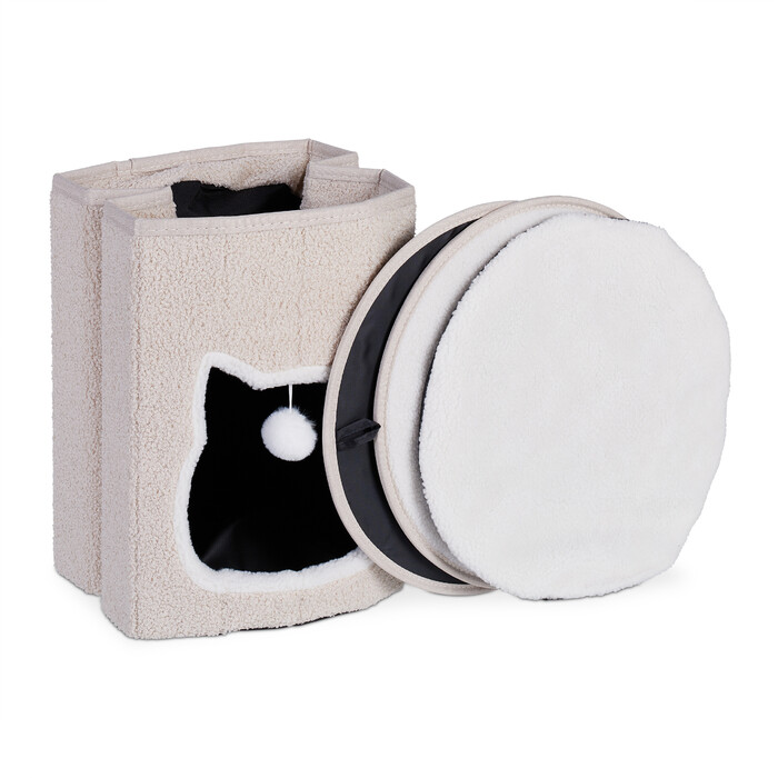Relaxdays Foldable Cat Cave in Beige