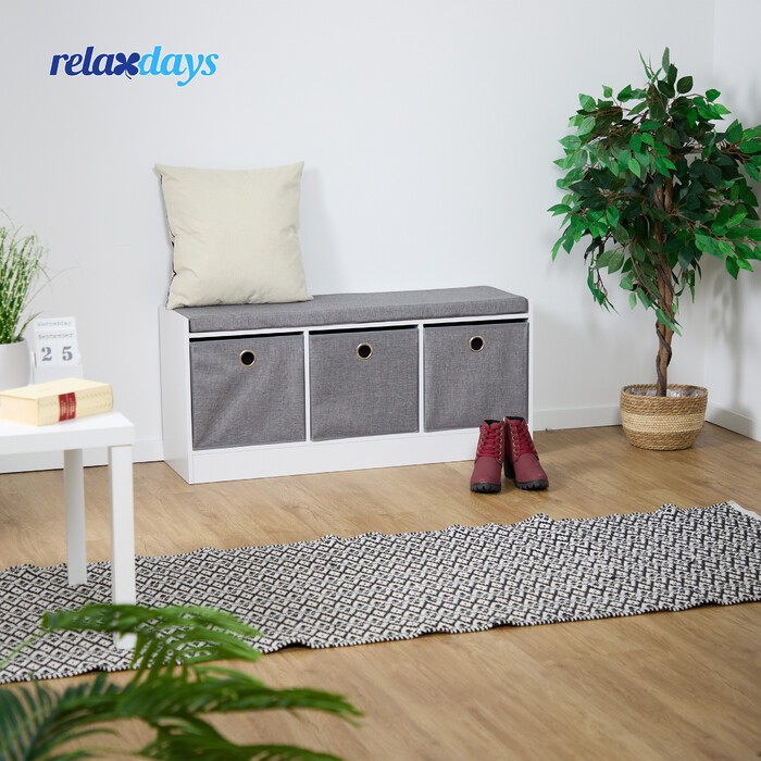 Лавка для взуття Relaxdays з м'якою підкладкою та 3 відділеннями