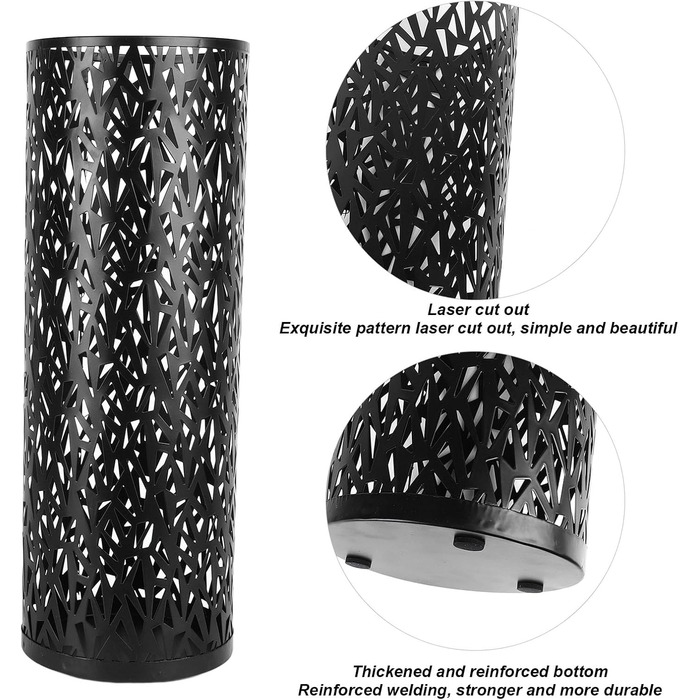 Металевий стійкий підставка для парасольки Topiky, чорна, 180x78 см