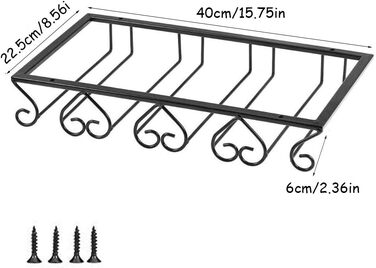 Підвісний тримач для келихів, тримач для вина, металевий, на 4 келихи, з кріпленням, для бару, шафи для вина, кухні