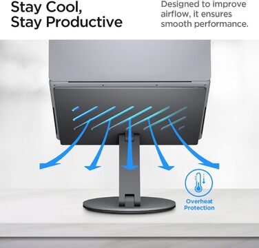 Підставка для ноутбука Spigen ArcDock 6-в-1 з док-станцією (Space Grey) - USB-C, HDMI 4K, для MacBook, iPad, Notebooks до 15.6