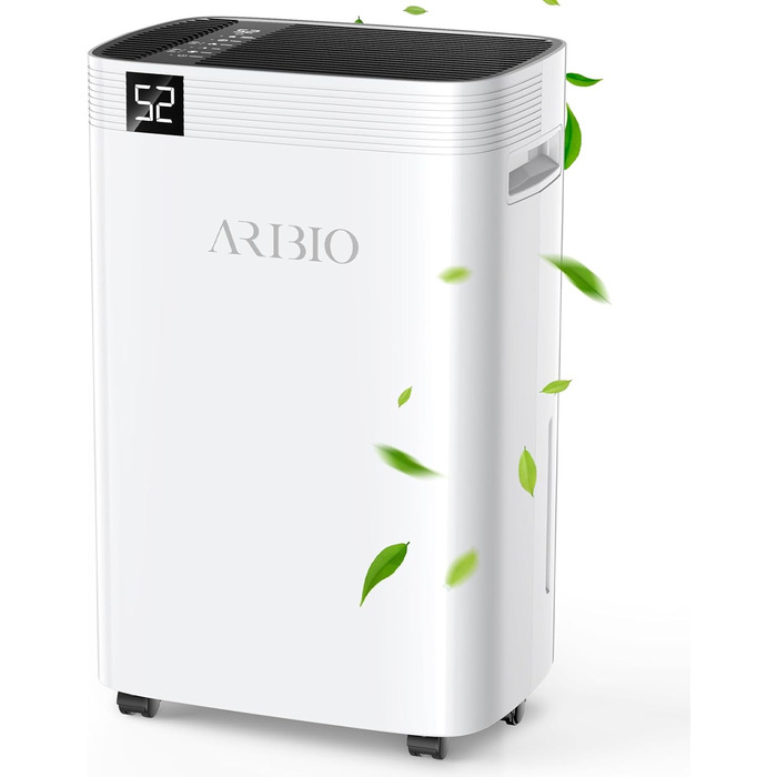 Електричний осушувач повітря 20 л/день з LED-дисплеєм, таймером та функцією відтавання, для квартир, ванних кімнат та підвалів