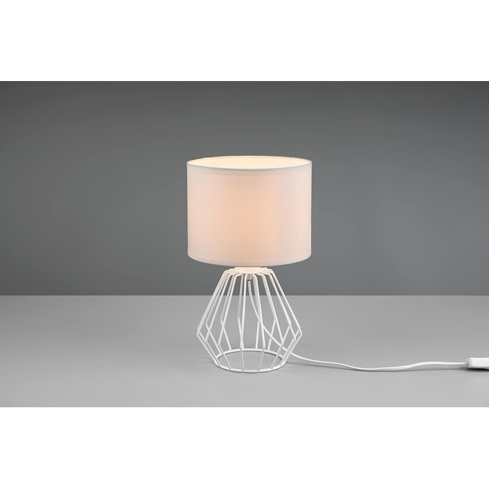 Стійлова лампа Reality Leuchten Chuck R50931002, металева, чорна матова, з тканинним абажуром, E14, 1xE14