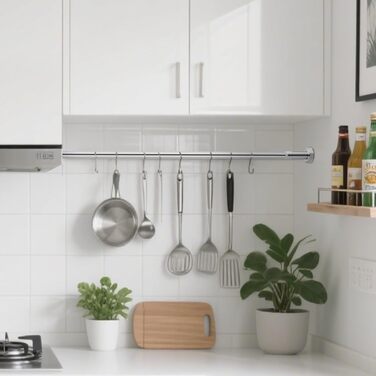 Регульована телескопічна штанга DEWEL для карнизів, душової кабіни, без свердління, 130-230см, срібна