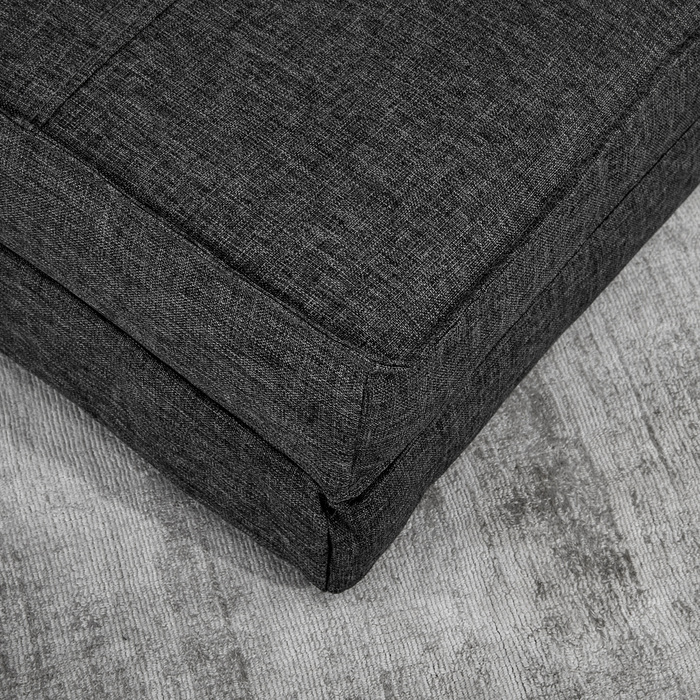 HOMCOM Floor Sofa Foldable Reclining Chair Floor Stool 5-Seat Adjustable Folding Chair Sleeper Sofa Futon Single Sofa Dark Grey 61 x 73 x 58 cm | Aosom