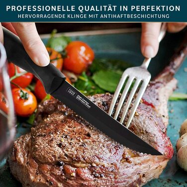 Home Hero Professional Stainless Steel Kitchen Knife Set (8-Piece Steak Knife Set - Black)