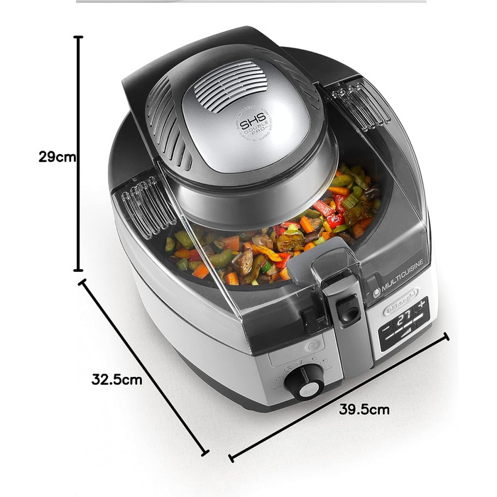 De'Longhi MultiFry Extra Chef Plus FH1396 Air Fryer, Multicooker with 1.7 kg Capacity, 8 Cooking Programs, Convection System with 2 Heating Elements, Grill Function, Recipe App, 2300 Watts, White 8 Programs