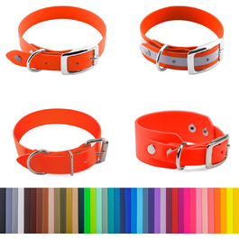Ленні нашийник для собак Biothane 25 мм, з подвійною пряжкою, персоналізований з іменем/номером телефону, стійкий до бруду та води