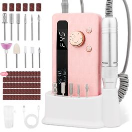 Електричний фрезер для нігтів Ziweo з LED дисплеєм, 45000 об/хв, для манікюру та педикюру, для гелю, акрилу, акригелю, Shellac