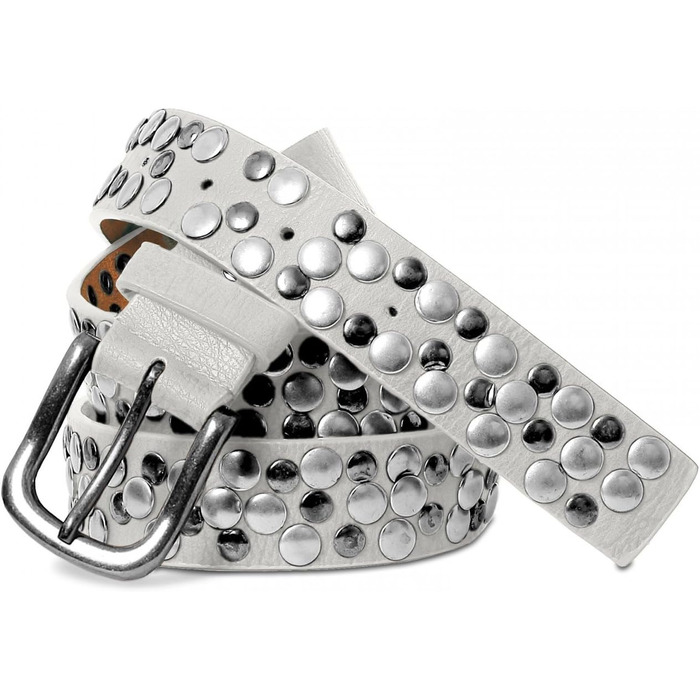 Жіночий вінтажний ремінь Caspar з пряжками, сірий світлий (90 см)