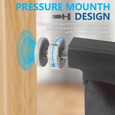 Захист для дверей та сходів UBRAVOO Babygitter, 100 см, безпечне дитяче ворота, автоматичне закриття, потрійна защіпка, висока модель, білий