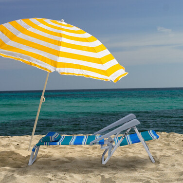 Relaxdays Folding Lounge Chair with Neck Pillow