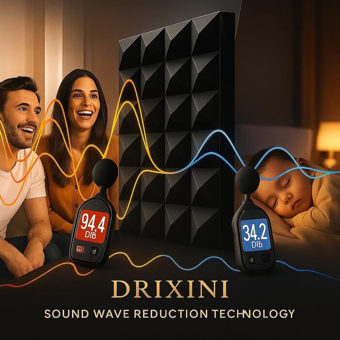 Акустичні панелі для шумоізоляції 30x30x5 см, набір 6 шт. (Сірий) — Професійні звукопоглинаючі панелі для студії, подкастів, дому та офісу з клейкою стрічкою