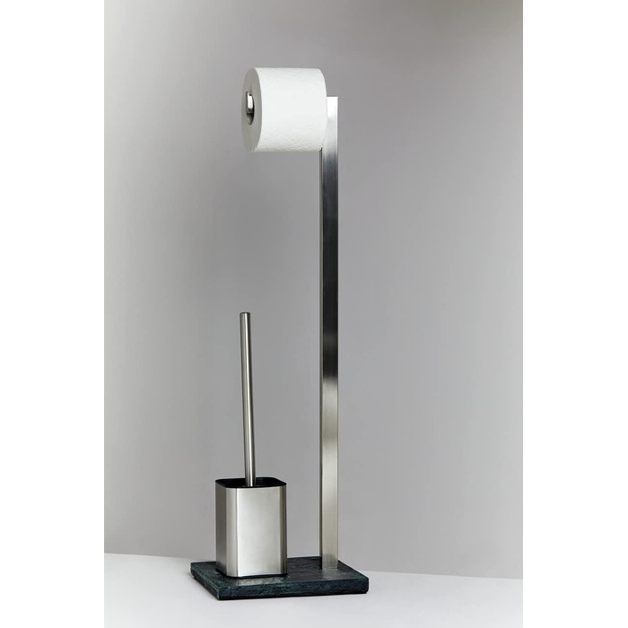 Набір для туалету WENKO Slate-Rock: тримач туалетного паперу та щітка для унітазу, нержавіюча сталь, антрацит, 73.5 x 19.5 x 23 см