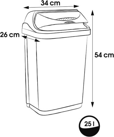 Сміттєвий бак з роликовим кришкою Keeeper Rasmus, світло-сріблястий (2x25 л)