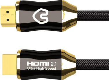 HDMI 2.1 кабель Ultra High Speed | 4K 120Hz/144Hz, 8K 60Hz Ultra HD | 48 Gbps | Підтримка PS5, Xbox Series X & S | Чорний, 3 метри