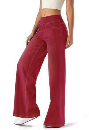 Джинси жіночі LaiEr широкі, з високою талією, прямі, вільні, з ефектом потертості та градієнтом 