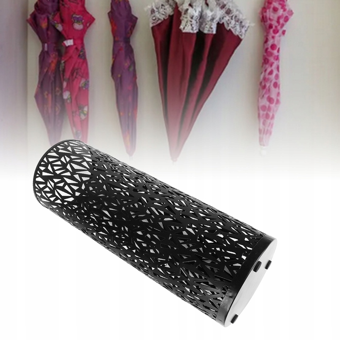 Підставка для парасольок з піддоном для передпокою та холу, чорна, ажурна