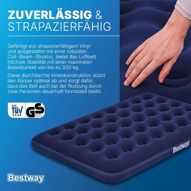 Повітряний матрац двоспільний Bestway Blue Horizon Double XL, 191 x 137 x 22 см, синій