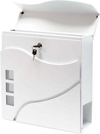 Поштовий ящик Wiltec Designer V24 антрацит/нержавіюча сталь 370x105x370 мм з замком, оглядовим вікном та тримачем для газет, сталевий порошкове покриття