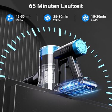 Cordless Vacuum Cleaner, 45000Pa/550w/65 Mins Vacuum with LED Touchscreen, 1.5L Dust Collector, Cordless Vacuum for Pet Hair, Hardwood Floors, Tiles, Carpets, and Car Interiors