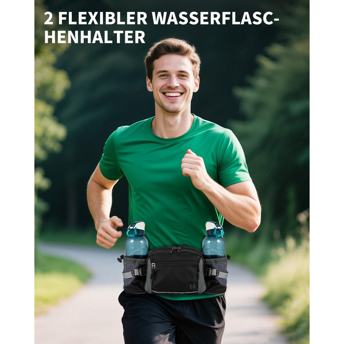 Тактична поясна сумка 6L для туризму, прогулянок з собакою, бігу, велоспорту, риболовлі та подорожей, чорна