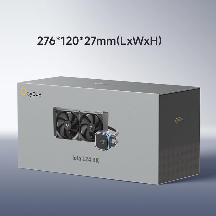 AIO рідинне охолодження ПК з цифровим дисплеєм, 360мм, для AMD AM4/AM5 та Intel LGA 115X/1200/1700/1851 (Iota L24 BK)