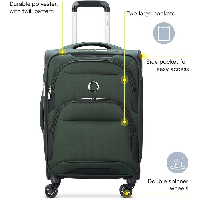 Чемодан DELSEY Paris Sky Max 2.0 Softside Розширюваний з колесами, Зелений (Набір 2 шт. (24