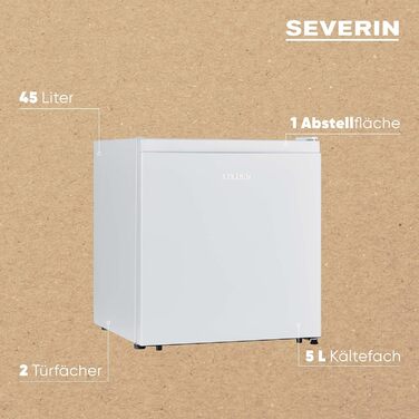 Холодильник автомобільний SEVERIN KB 8884, 45 л, білий, з відділенням для холоду, тихий, знімний дверний замок